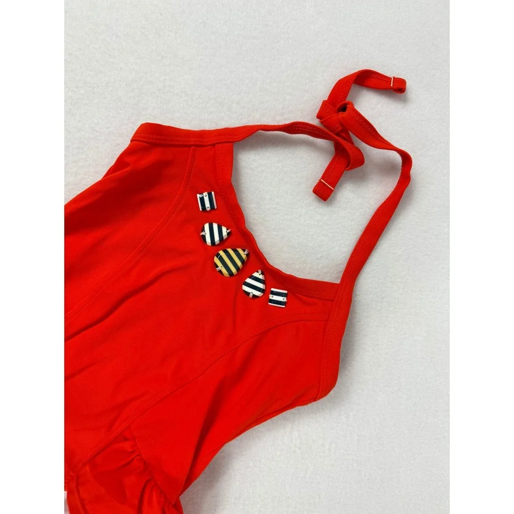 Gymboree Orange One Piece‎ Swimsuit Ruffle Trim Size 5